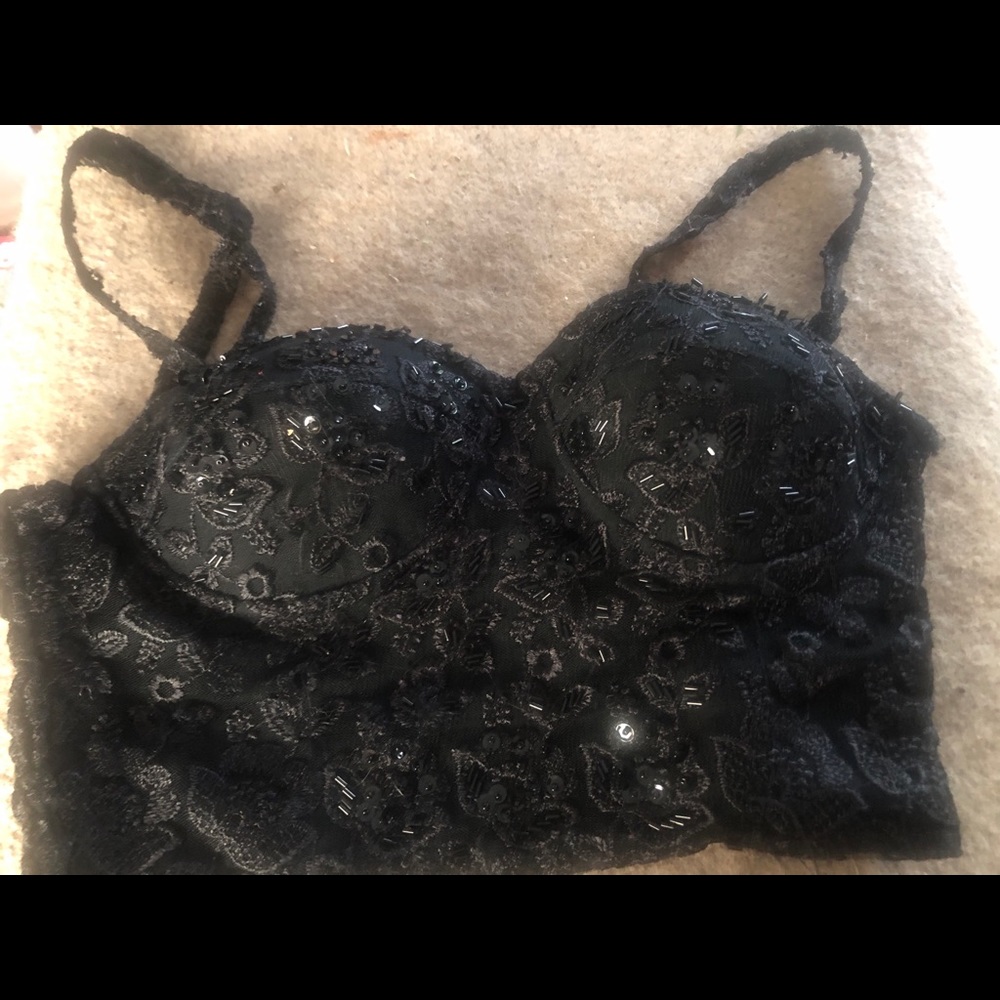 Beaded lace bustier